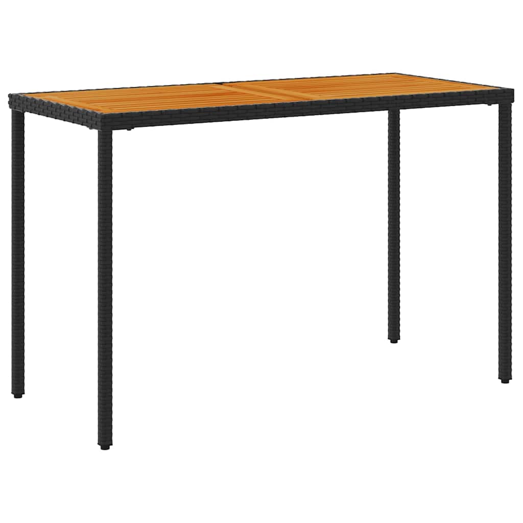 Garden Table with Acacia Wood Top 115 x 54 x 74 cm Poly Rattan