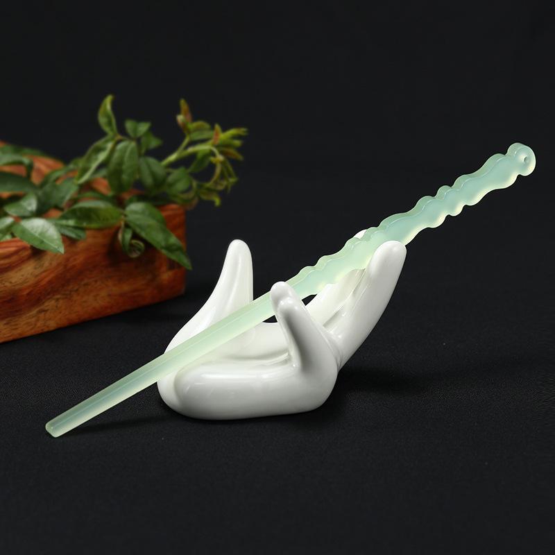 

Elegant Transparent Hairpin Vintage Chinese Style Hair Stick For Women Exquisite Hanfu Hair Accessories Girls Simple Hairpins сірий колір