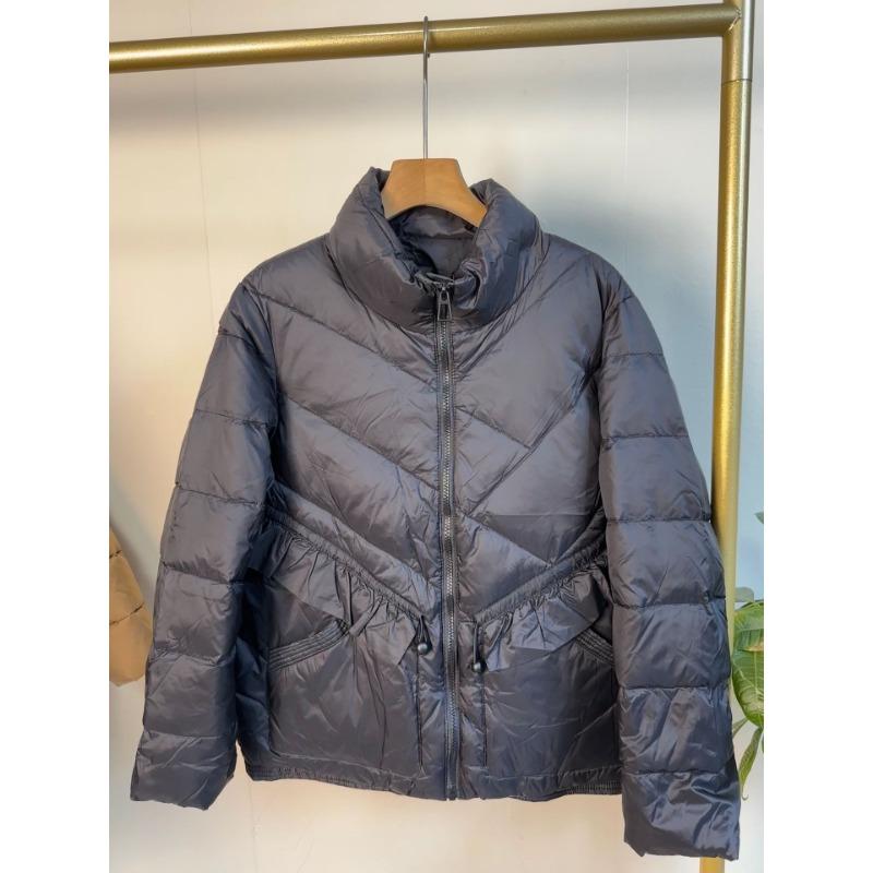 

Кружевной пуховик женский новый короткий свободный темпераментный пух белой утки воротник-стойка куртка-хлебница S чёрный