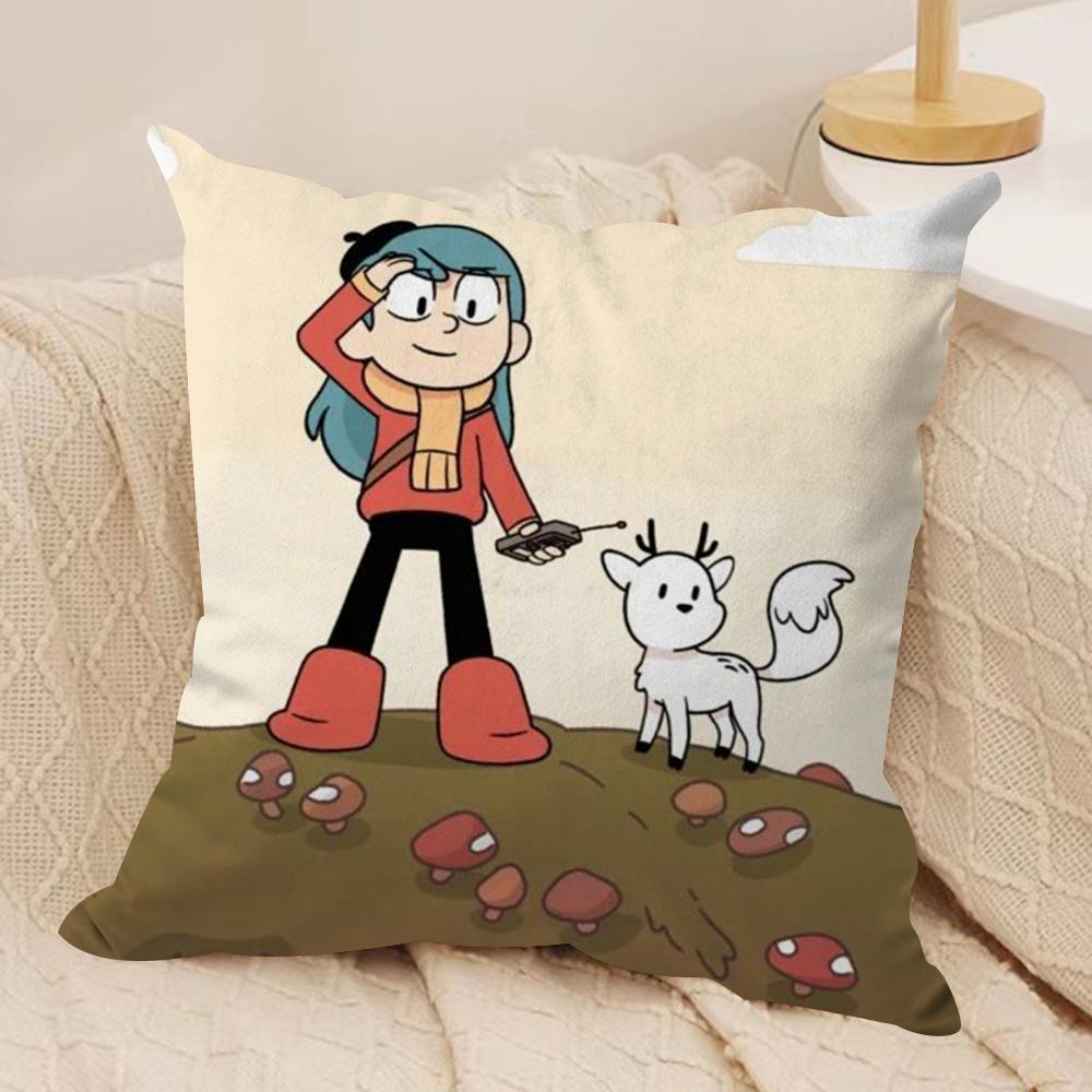 Cartoon HHilda Cushion Cover Silky Short Plush DoubleSided Printed Pillow Case for Sofa All Seasons Home Decor Gift