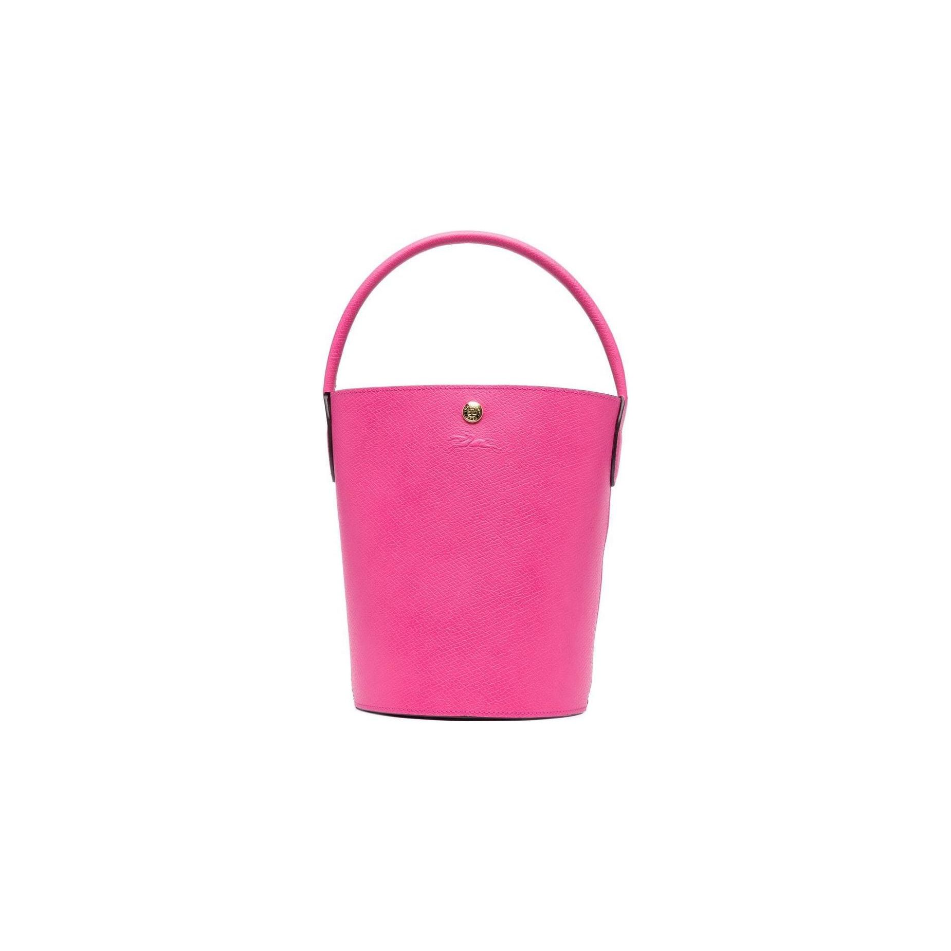 

Longchamp Épure 17 Snap Closure Short Handle Leather Bucket Bag Small Women handbags Purple Red 10161HYZ319 Basic Set (Bag+Dust Bag)