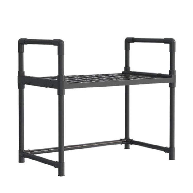 Белая полка для хранения микроволновой печи Удобные органайзеры для кухонной столешницы Многофункциональные полки для микроволновых печей чёрный