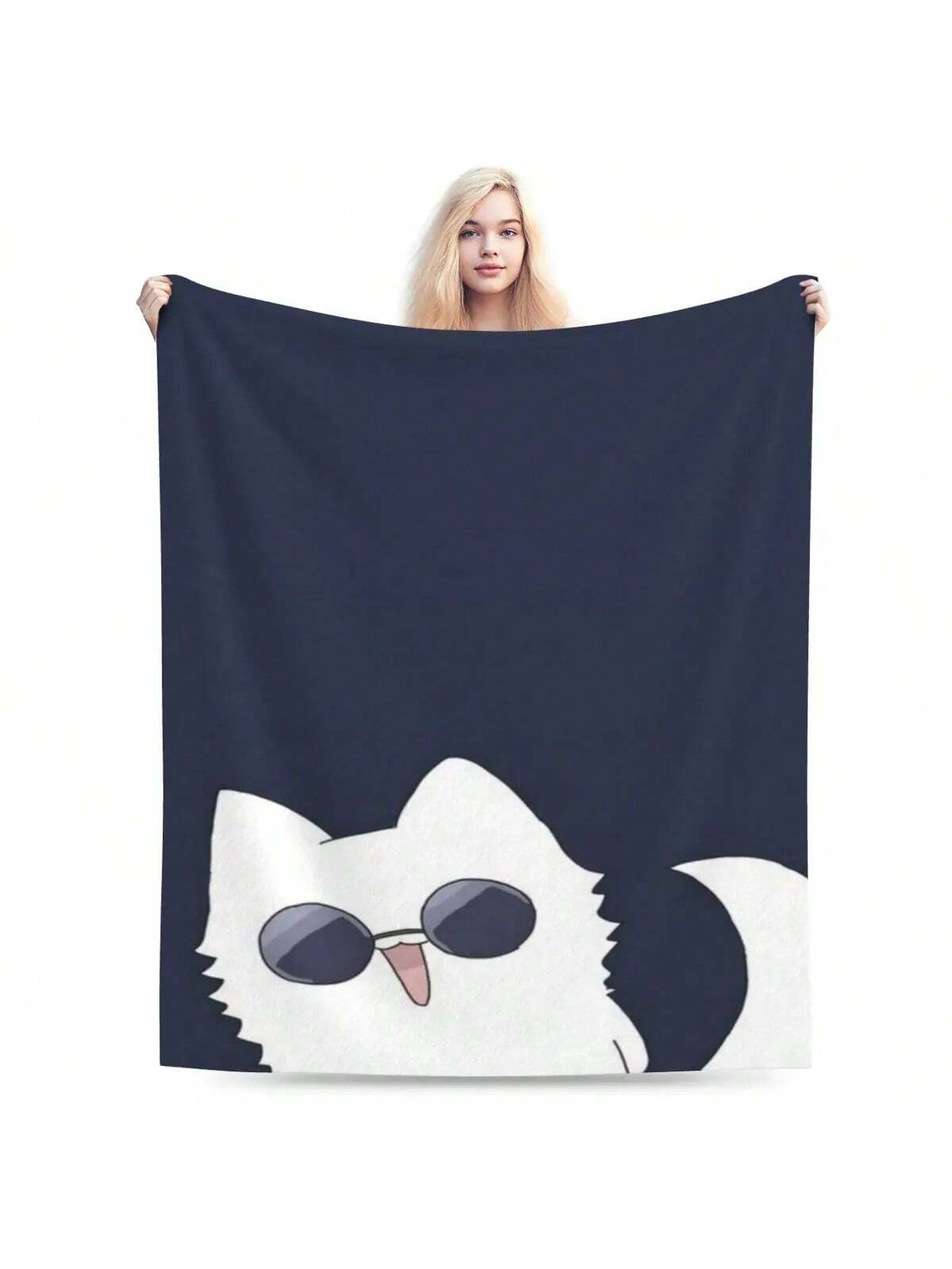 Кот Jjk Ультрамягкое Микрофлисовое Одеяло 75X95CM