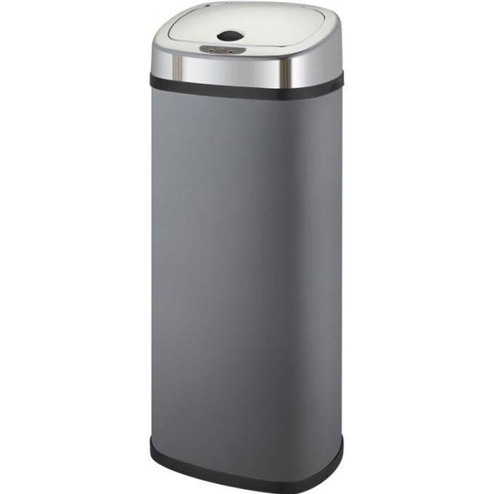 Automatic Kitchen Bin - LARGO - KITCHEN MOVE - 42 L - Matte Grey Stainless Steel with Rim