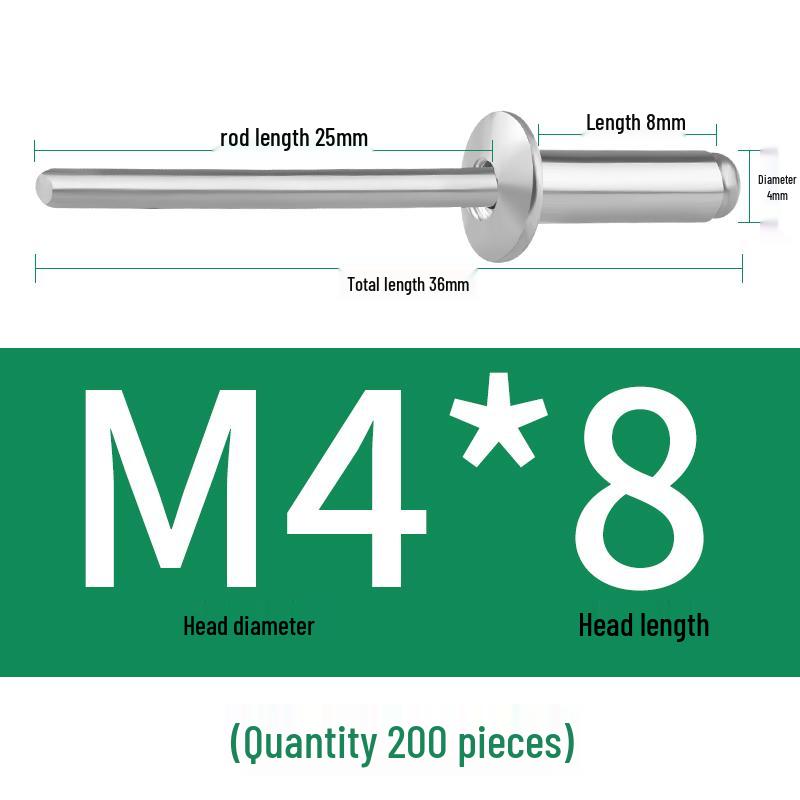 Aluminium-Blindnieten - Rundkopf M3.2, M4, M5, M6