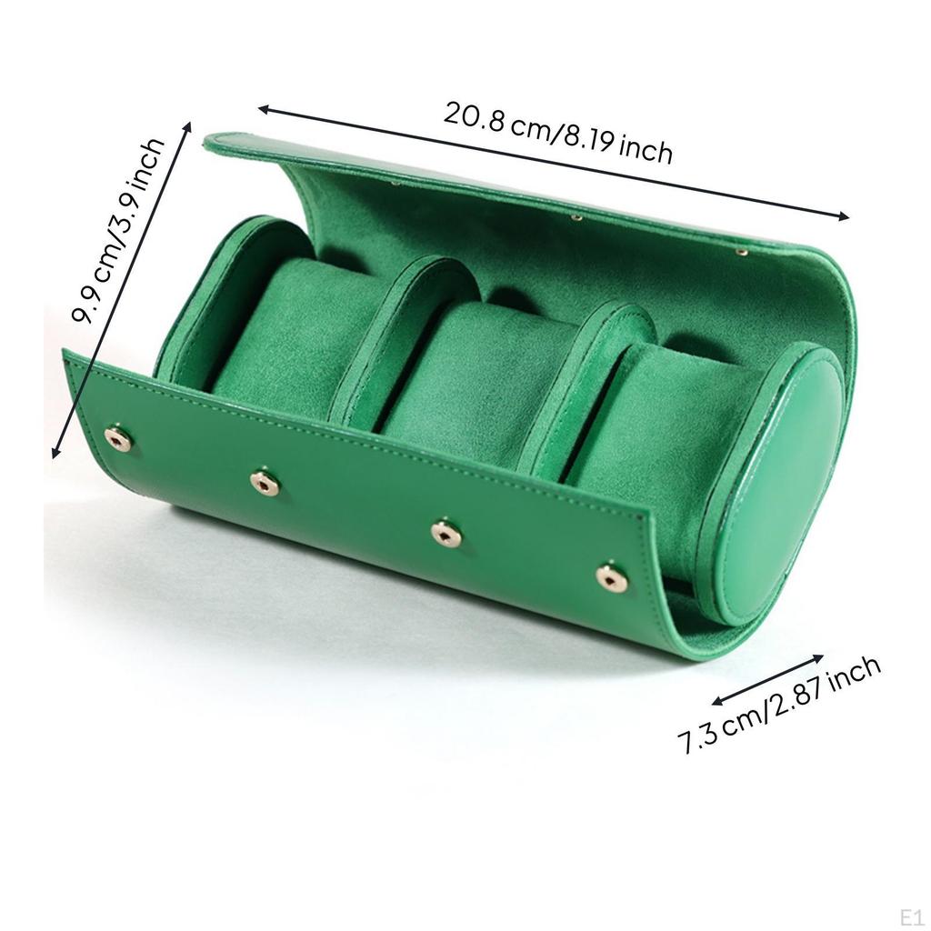 Watch Roll with Three Compartments Cylindrical Travel Structured for