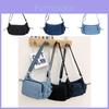 Stylish Korean Minimalist Denim Shoulder Bag For Kids In Blue Black And Dark Blue Colors
