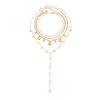 Ocean Vacation Fan Shell Conch Necklace, Stylish Sequin Chain Stacked Collarbone Necklace