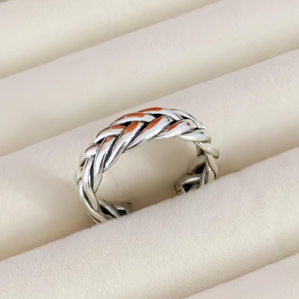 Korean Retro Flower Twist Unisex Open Ring