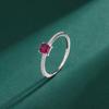 12 Birthstone 925 Sterling Silver Women's Zircon Ring - Elegant Red Book Style Jewelry, Perfect Birthday Gift