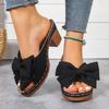 Women's Block Heeled Peep Toe Sandals - Stylish Slip On Heels for Going Out and Casual Summer Wear