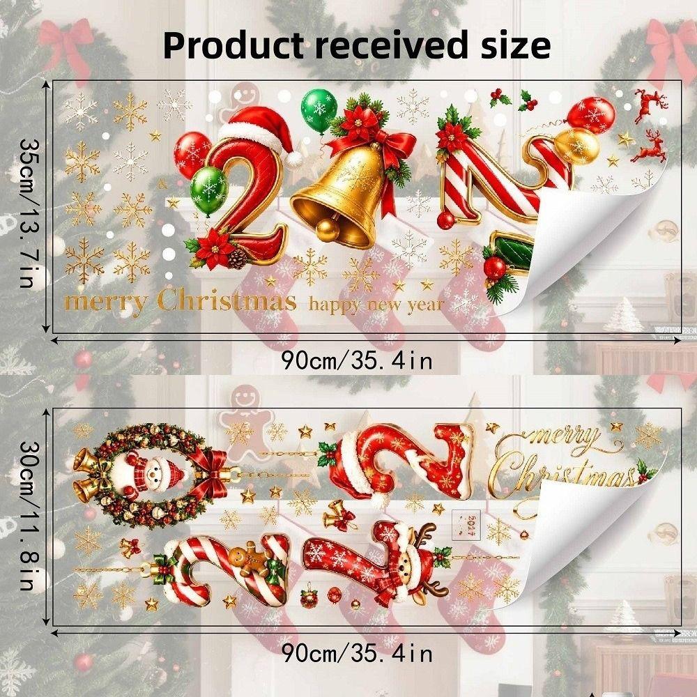 Static Cling 2027 Window Sticker PVC New Year Decorative Sticker Gifts Glass Window Cling  New Year