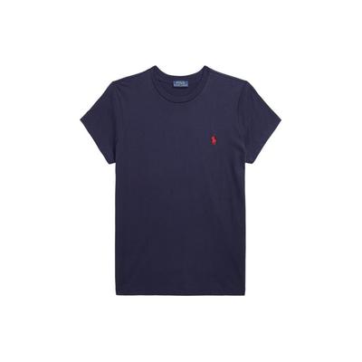 Polo SS23 Besticktes Einfarbiges Rundhals Kurzarm T-Shirt Damen Oberteile Marineblau WMPOKNINCU20702-410