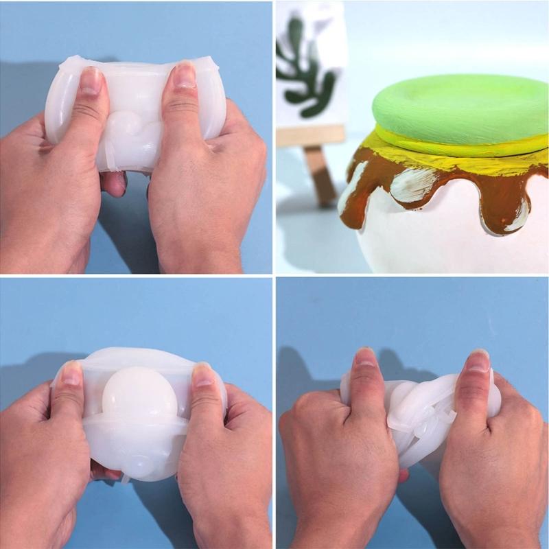 Silicone Jar Molds with Lids for DIY Storage Box, Candy Container Decors Crafts