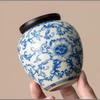 Porcelain Tea Canister Blue and White Porcelain Sealed Candy Jar High-grade Home Nut Coffee Bean and Medicinal Herb Storage Jar