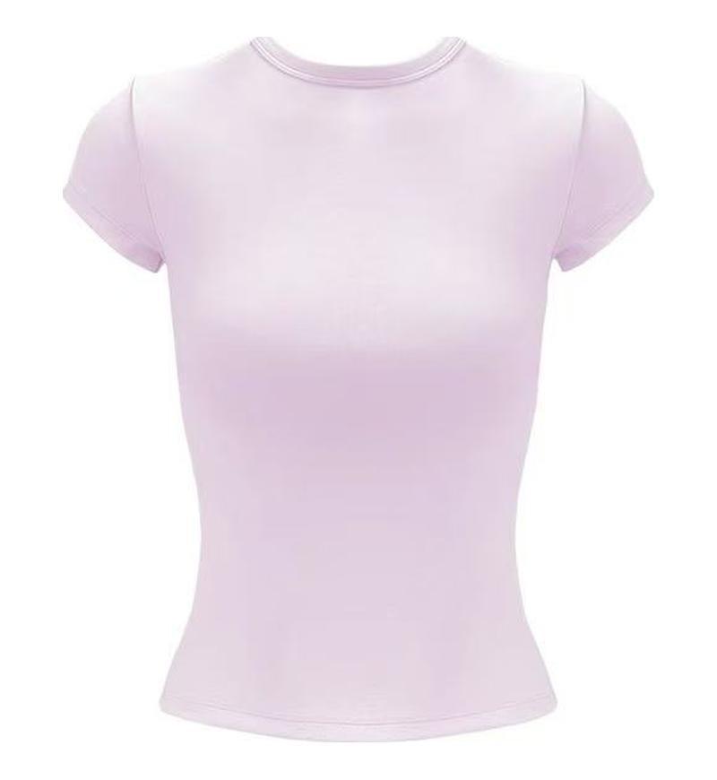 

Korean Style Mermaid Waist-Cinching Women s Slim T-Shirt Summer Short Sleeve Bodycon Top Small