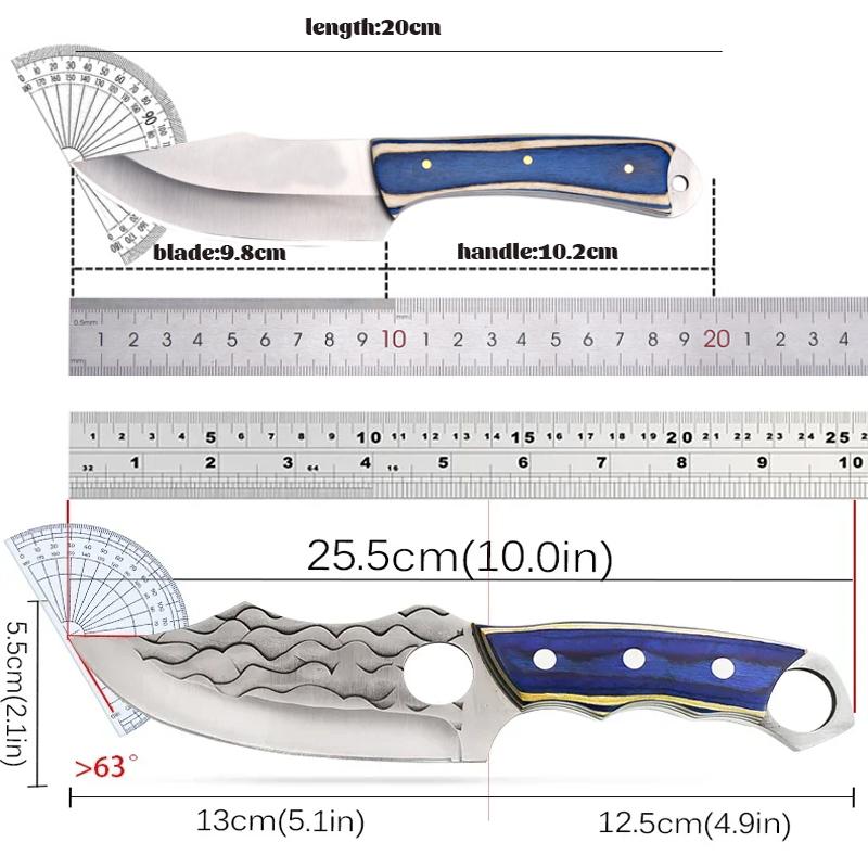 Butcher Knife Hand Forged Boning Knife with Sheath Stainless Steel Kitchen Chef Knife Mongolian Meat Cleaver Kitchen Supplies