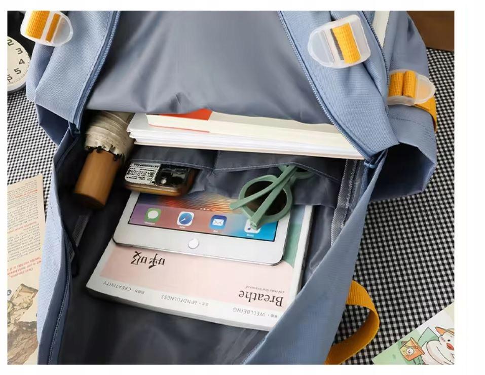 School Backpack Youth Backpack 5-in-1 Set Pencil Case Bag Pouch Large