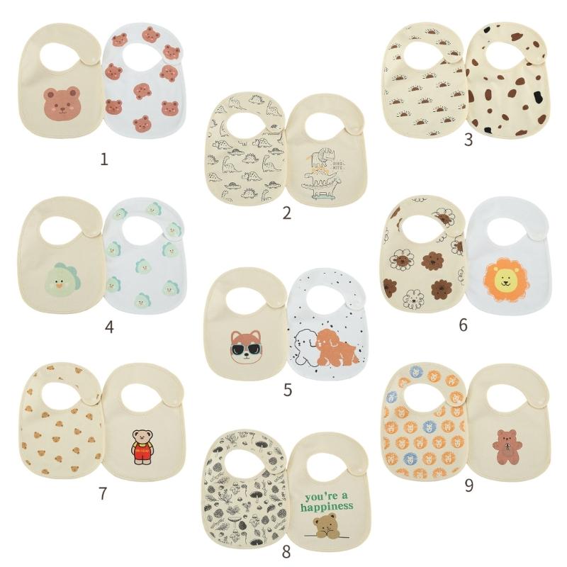 2-teiliges/Set Neugeborenes Baby Baumwoll-Lätzchen Spucktuch Modisches Säuglings-Hochabsorbierendes Speicheltuch Säuglings-Beißlätzchen