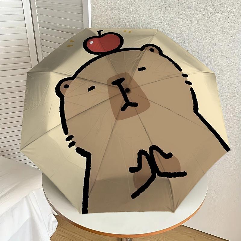 Apple-Topped Bear Day Adventure: Discover Our Lightweight, Durable Umbrella - Perfect for Outdoor Enthusiasts and Travelers Alike 028