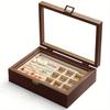 Retro Walnut Jewelry Display Box with Clear Lid Dustproof Storage Necklaces Earrings Bracelets Ring Wooden Jewelry Organizer Box