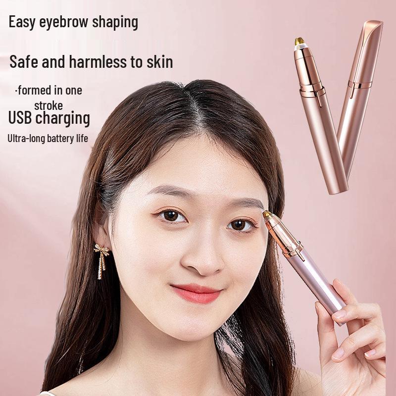 USB Rechargeable Electric Eyebrow Trimmer for Women with Anti-Scratch Design & Extra Blade
