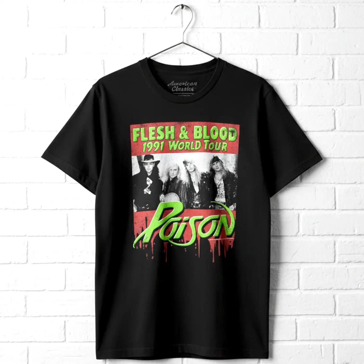 Poison Flesh & Blood World Tour 91 Men s T Shirt L