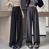 2025 Autumn Maternity High-Waist Tummy Covering Wide-Leg Suit Pants
