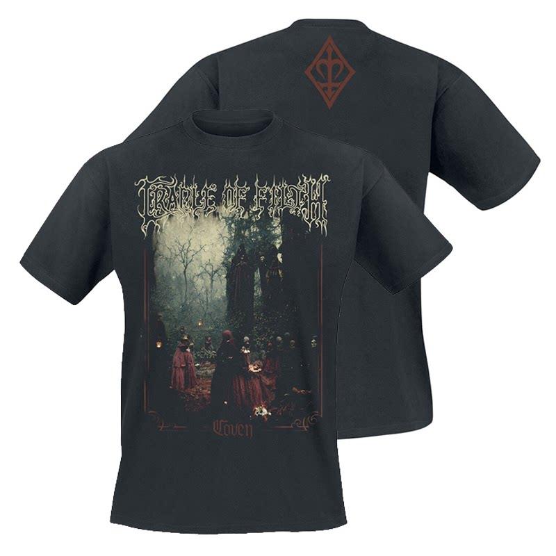 Retro Cradle of Filth Band's Extreme Gothic Black Metal Rock Dark American Short-sleeved T-shirt