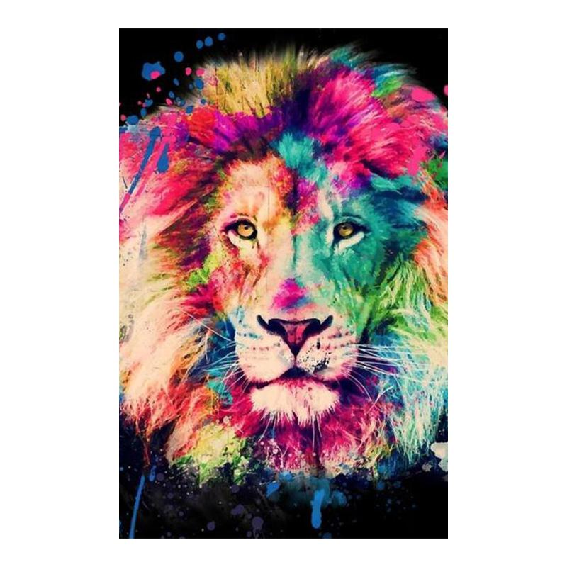 

Красочный лев, настенная живопись на холсте, плакаты на скандинавскую тему и настенные принты, фотографии животных для гостиной, домашний декор Cuadros 20x30cm