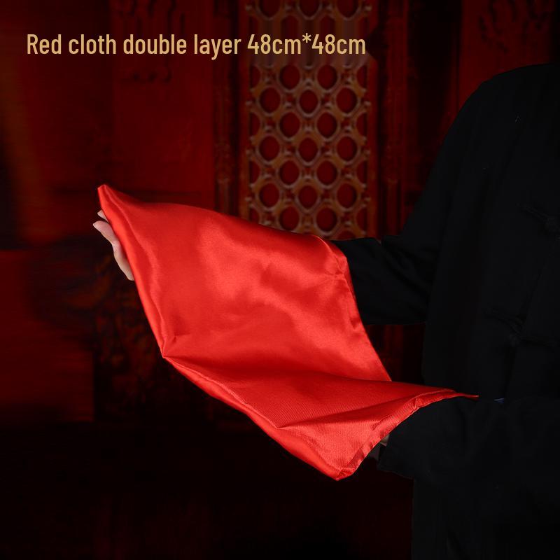 Buddha and Bodhisattva Statue with Red Silk Cloth Covering for Head and Body