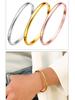 Trendy Women's Stainless Steel Ring Bracelet with Smooth Arc Buckle - Simple and Fashionable Design