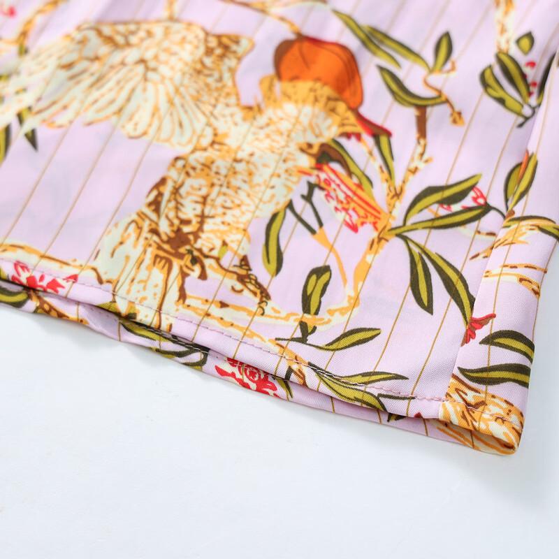 Pastime Floral Print Seven-Sleeve Top & Pants Set