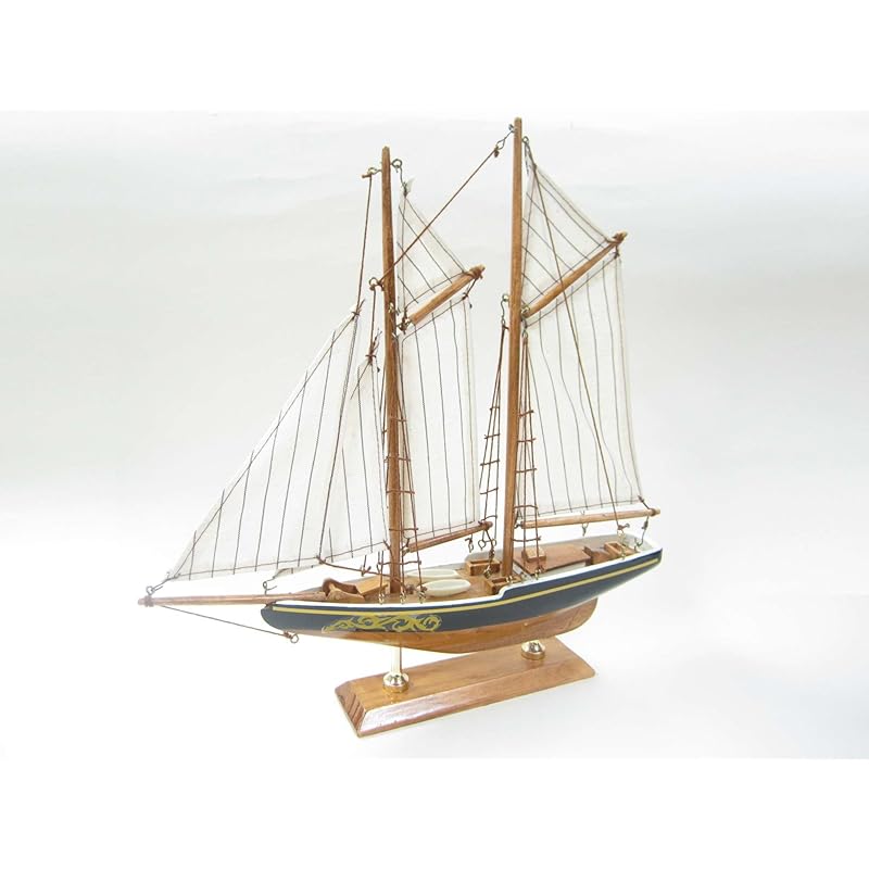 

Blue sky model ship blue nose Bluenose wooden assembly kit