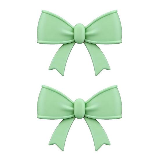 

1/2 пари силіконова прикраса-бантик для навушників, універсальний 3D декоративний затискач-бантик для гарнітури, аксесуар-кріплення для навушників для жінок зелений