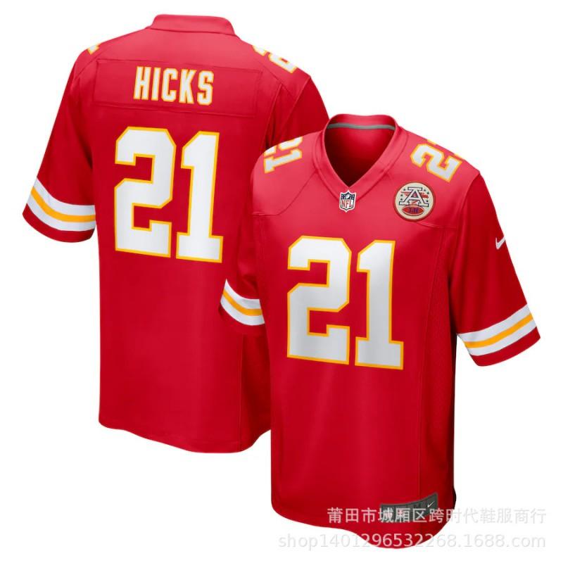 Kansas City Chiefs NFL Koszulka Piłkarska Patrick Mahomes 10 Premium Replika Krótki Rękaw Męska Kibice Odzież Drużyny Sportowej