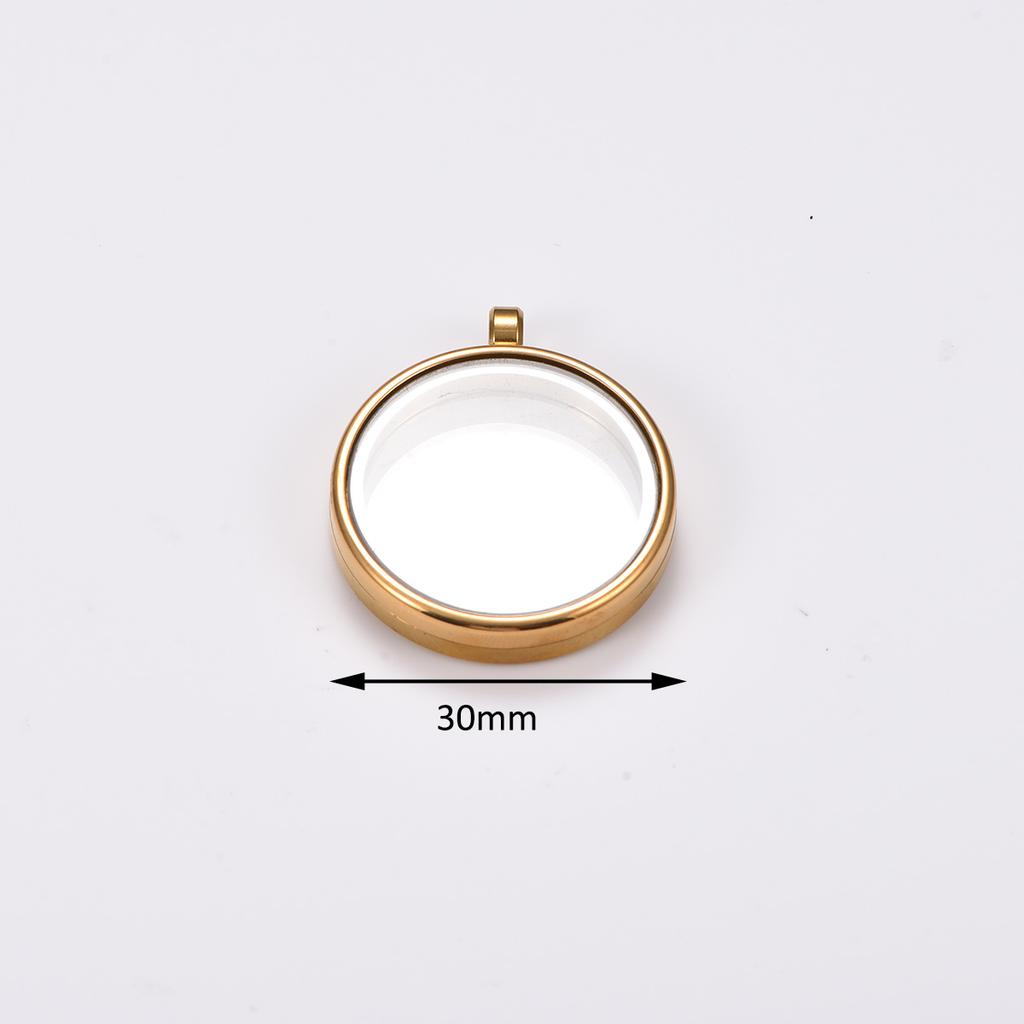 Stainless Steel Clear Glass Photo Locket Pendant for Jewelry Making Metal Memory Twist Screw Floating Picture Box Frame Charms