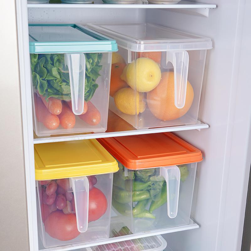 Refrigerator Storage Box, Transparent Freezer Plastic Fruit and Vegetable Preservation Storage Box, Sealed Jar Preservation Storage Box