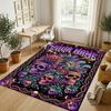 Celebration Party Theme Crystal Velvet Rug Personalized Custom Name Text Soft Floor Mat Home Decor