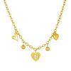 Collier Cœur Multicharms Doré avec Chaîne Maillons Paperclip