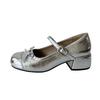 Silver Bow Light Mouth Ballet Single Shoes Women's 2025 Summer New French Flat Mary Jane Retro Small Leather Shoes