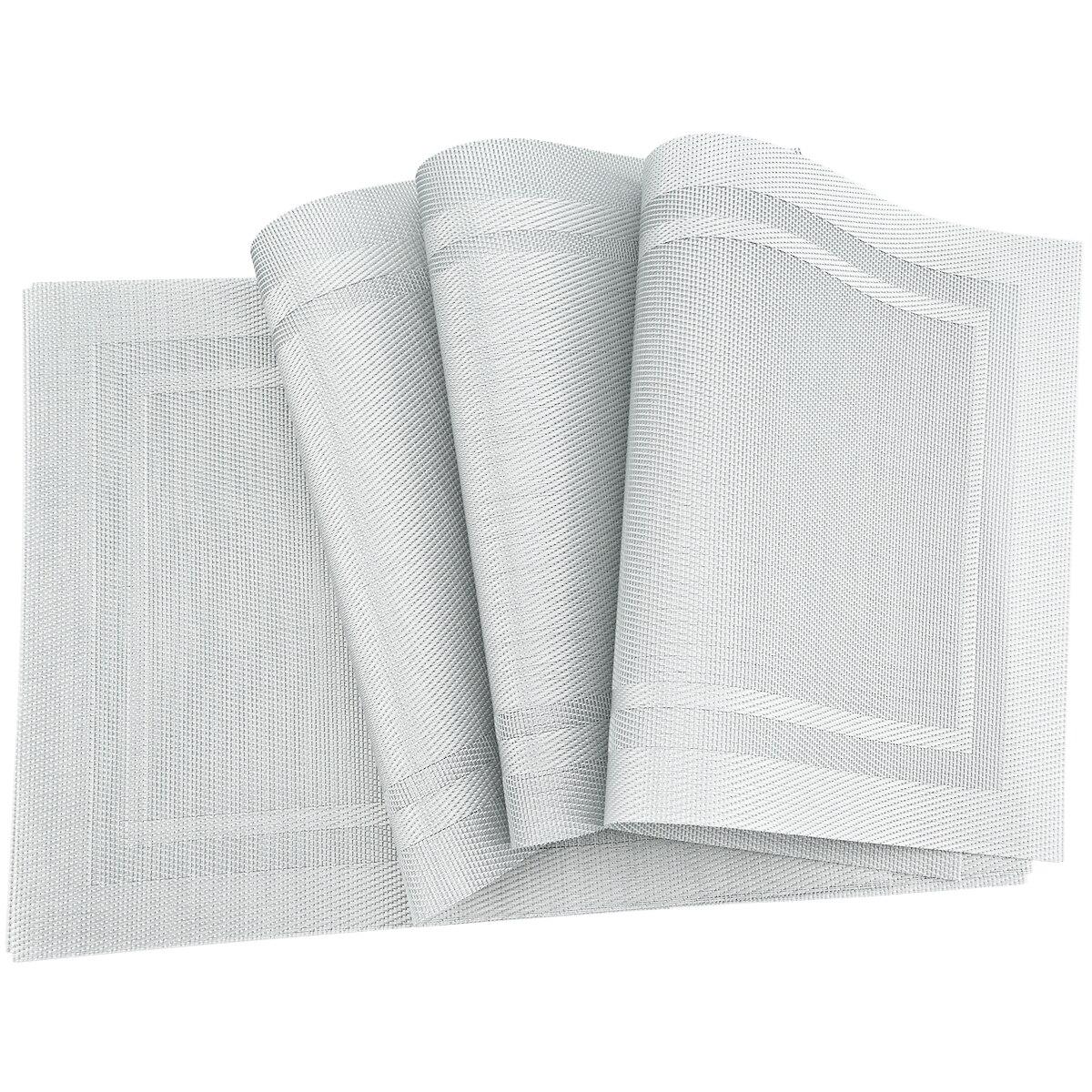 

Моющиеся салфетки из ПВХ для обеденного стола, нескользящий набор салфеток в кухонных аксессуарах, подставка для чашек диагонального плетения, винная подставка Set of 10 серый