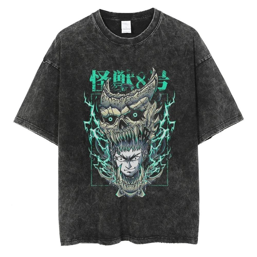 

Kaiju No. 8 Main Characters & Kaiju Vintage Washed Oversized T-Shirt | Sci-Fi Anime Streetwear Tee XXXL різнокольоровий