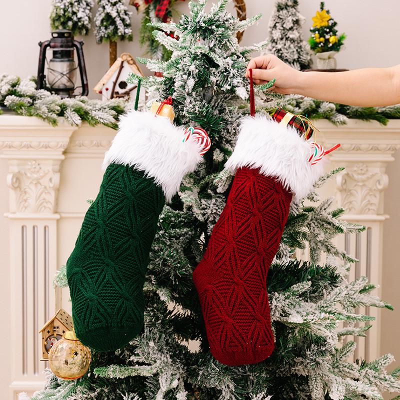 Luxurious Knitted Christmas Socks In Bright Colors Ideal For Christmas Tree Decorations