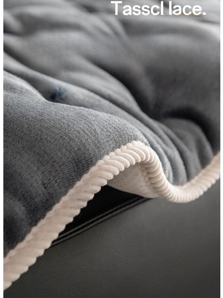Winter White Flannel Sofa Cushion Non-Slip Thickened Short Plush Sofa Cover Cloth Warm Dust Soft Velvet Window Sill Pad Warm Backrest Armrest Towels