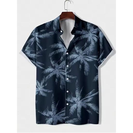 Hawaiian Shirt Man Print Casual Thin Beach Slim Shirt Black Social Vintage Funny Oversized Clothes