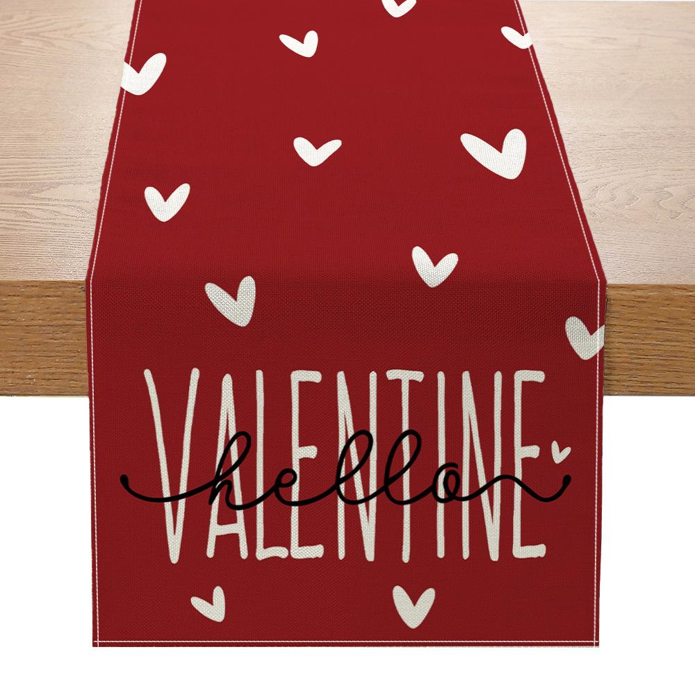 Table Flag Valentine's Day Love Home Decoration Table Cloth Tablecloth Linen Print