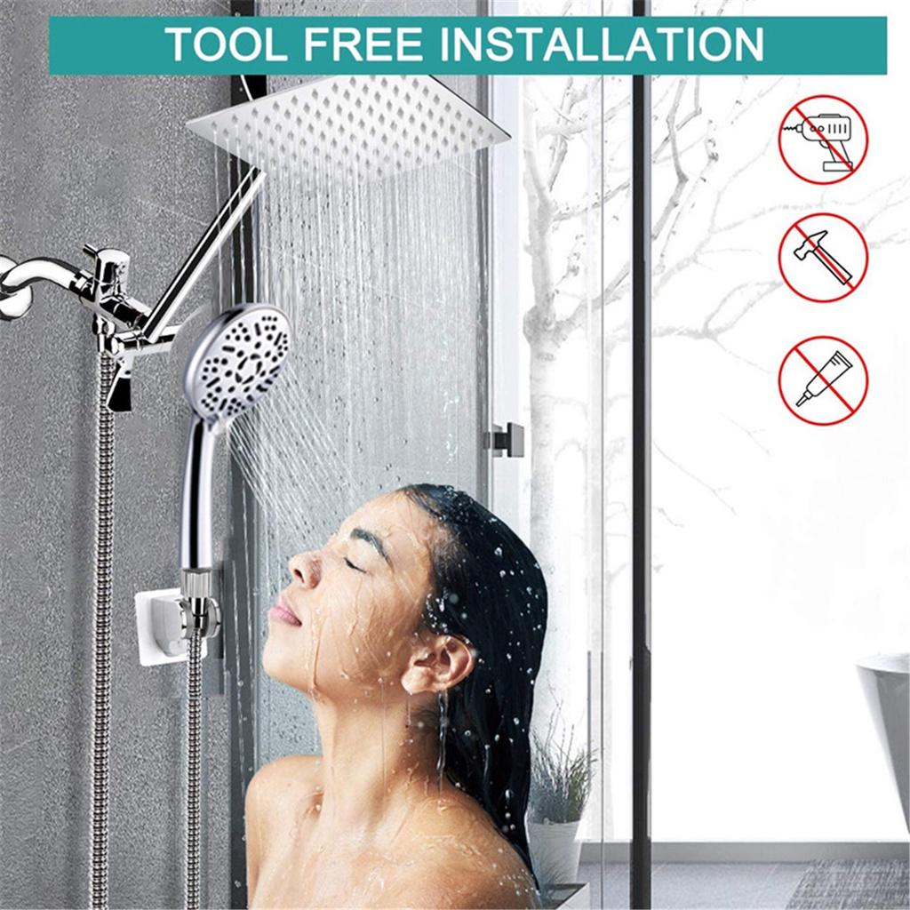 Silver Stainless Steel Shower Stall Faucet  Set Rainfall Rain Mixer Towel Swivel Spout Bath Head Bathroom Sprinkler Mixer Tap Set