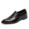 Men's Crocodile Pattern Leather Shoes: Pointed Toe Business Formal & Casual British Retro Style
