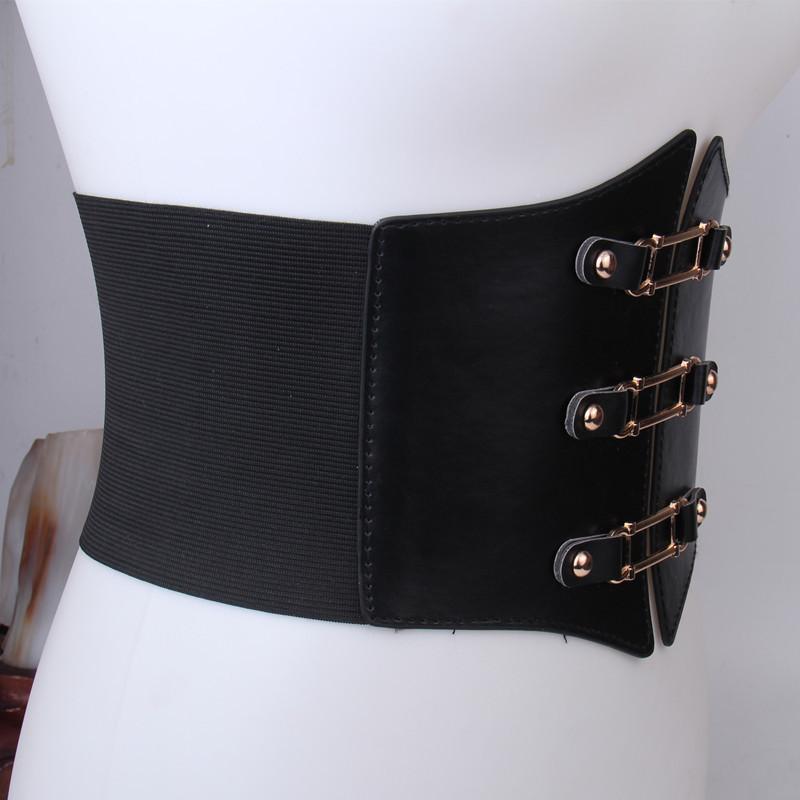 Elastischer Breiter Taillengürtel Damen Taillengürtel Form Schnalle Taillengürtel Bauchweg Court Vintage Elastischer Gürtel